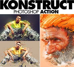 极品PS动作－涂抹抽丝：Konstruct Photoshop Action
